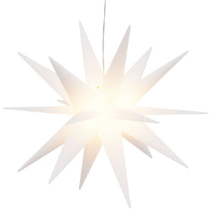 Stjärnor med LED-belysning 3 st vikbar vit 100 cm