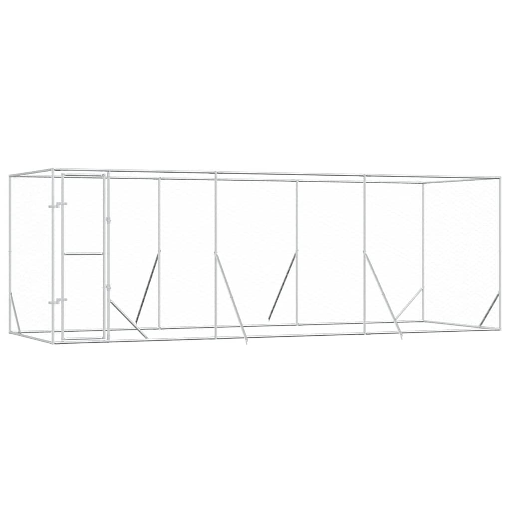 Hundgård för utomhusbruk silver 6x2x2 m galvaniserat stål