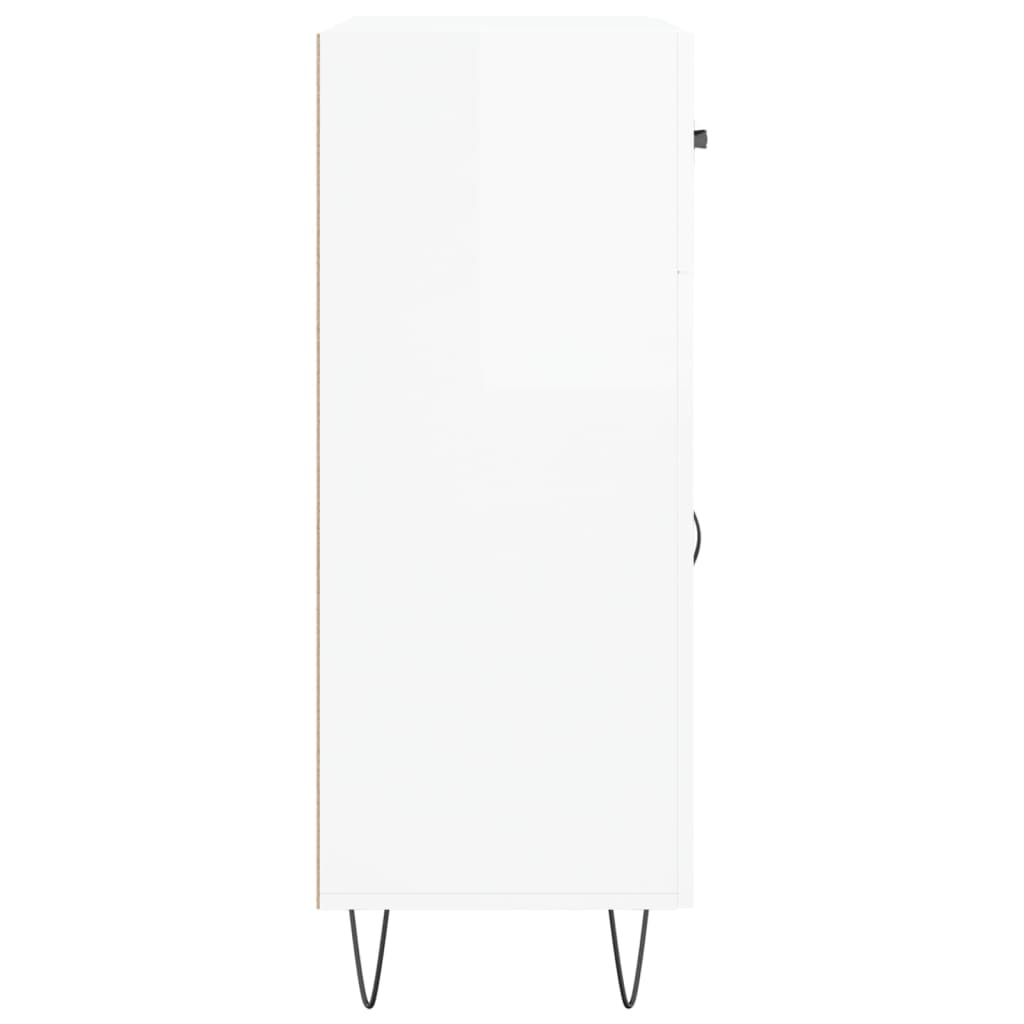 Skänk vit högglans 69,5x34x90 cm konstruerat trä