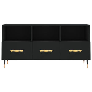 Tv-bänk svart 102x36x50 cm konstruerat trä