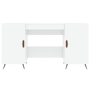 Skrivbord vit högglans 140x50x75 cm konstruerat trä