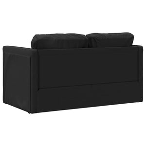Golvbäddsoffa 2-i-1 svart 112x174x55 cm konstläder