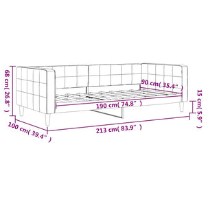 Dagbädd mörkgrå 90x190 cm sammet