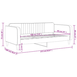 Dagbädd ljusgrå 90x190 cm sammet