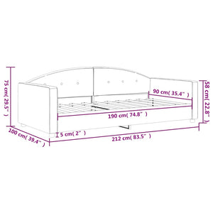 Dagbädd mörkgrå 90x190 cm sammet