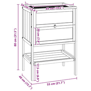 Hamsterbur 55x40x80 cm massivt trä gran