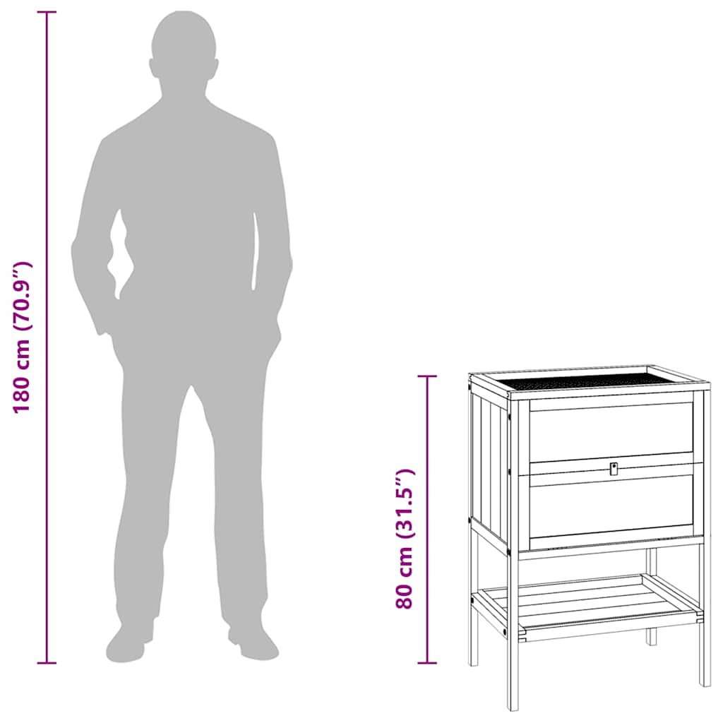 Hamsterbur 55x40x80 cm massivt trä gran