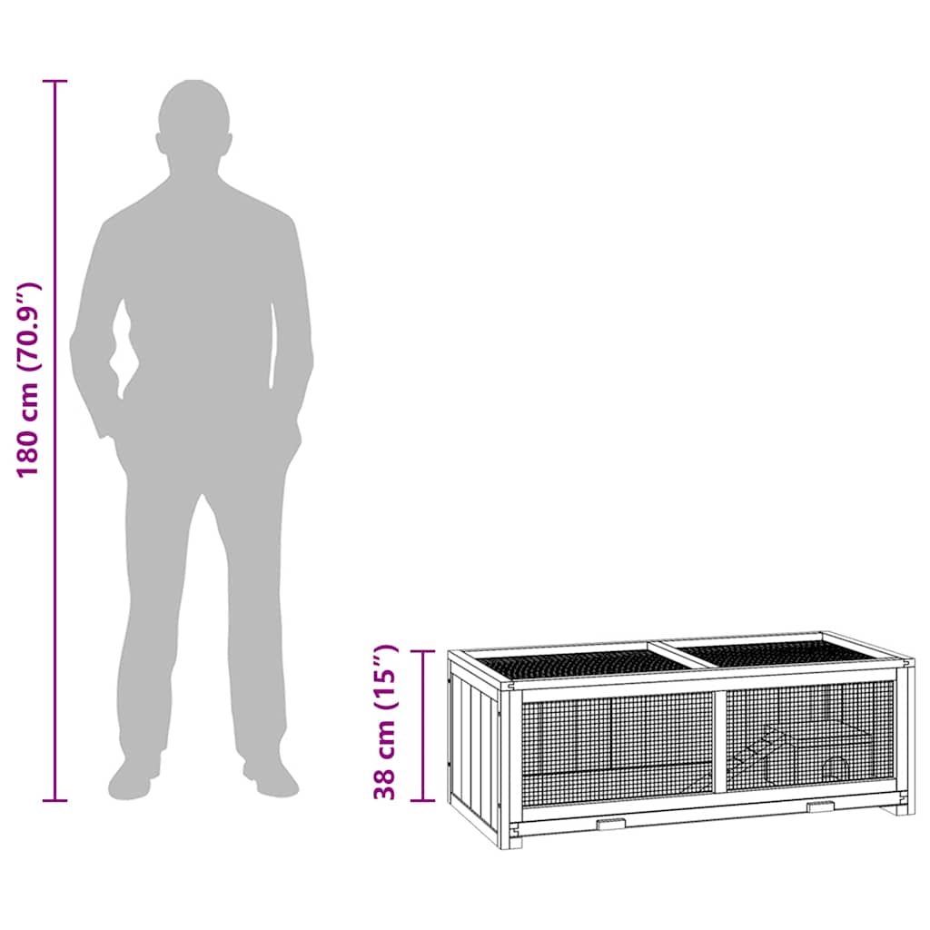 Hamsterbur 104x52x38 cm massivt granträ