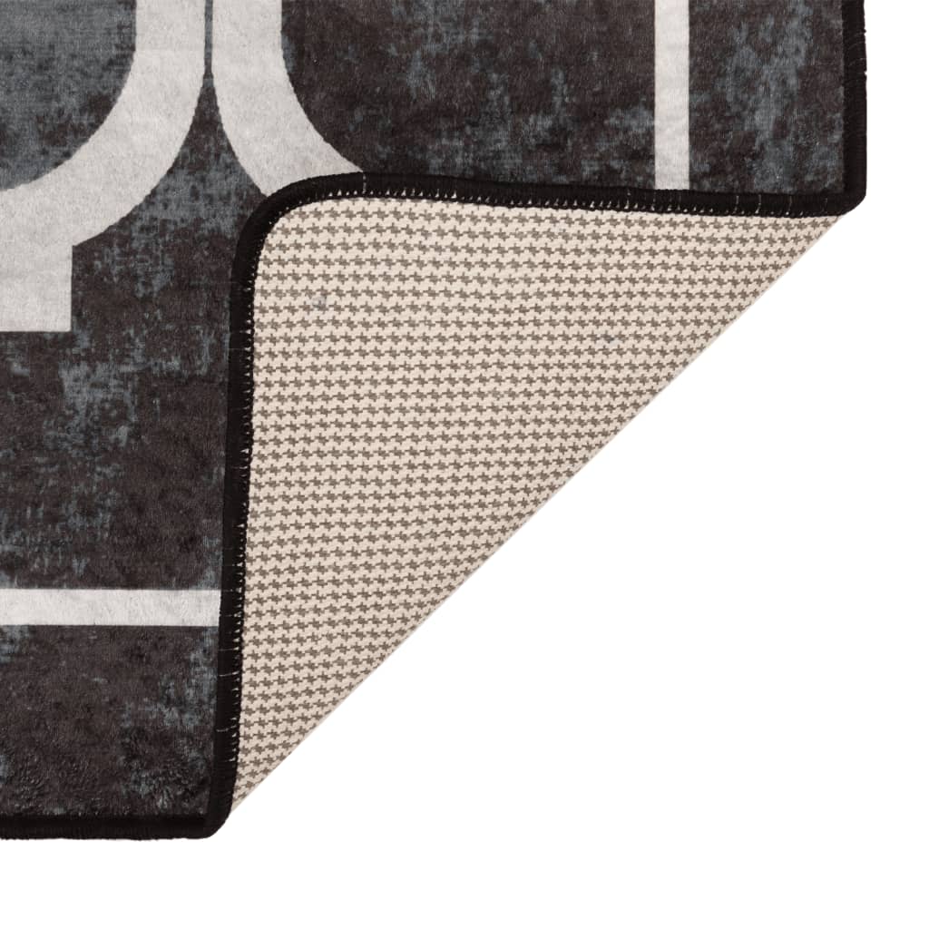 Matta tvättbar svart och vit 80x150 cm halkfri