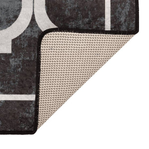 Matta tvättbar svart och vit 80x150 cm halkfri