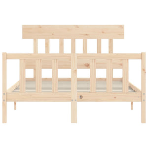 Sängram utan madrass 140x190 cm massiv furu