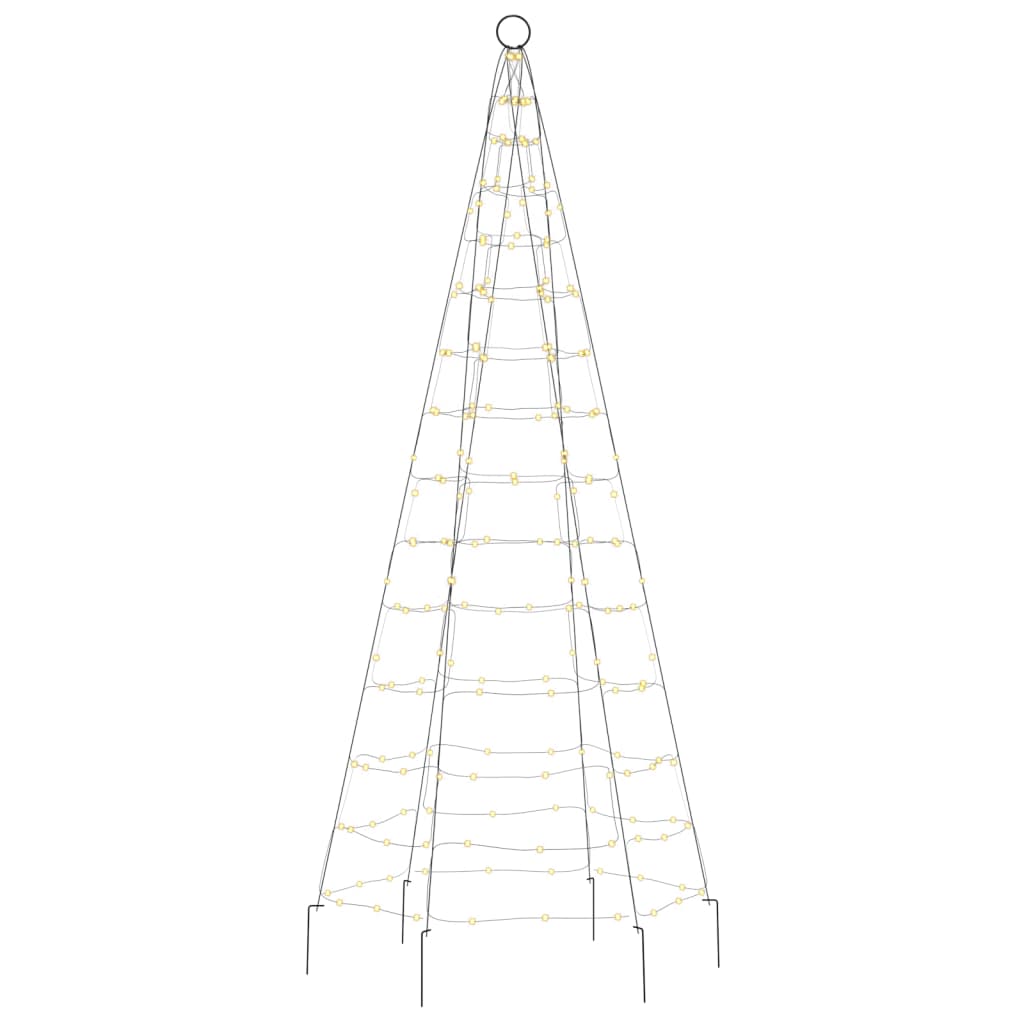 LED julgran på flaggstång 200 LED varmvit 180 cm