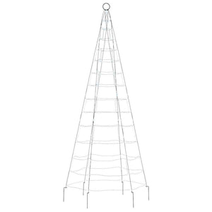 LED julgran på flaggstång 200 LED kallvit 180 cm