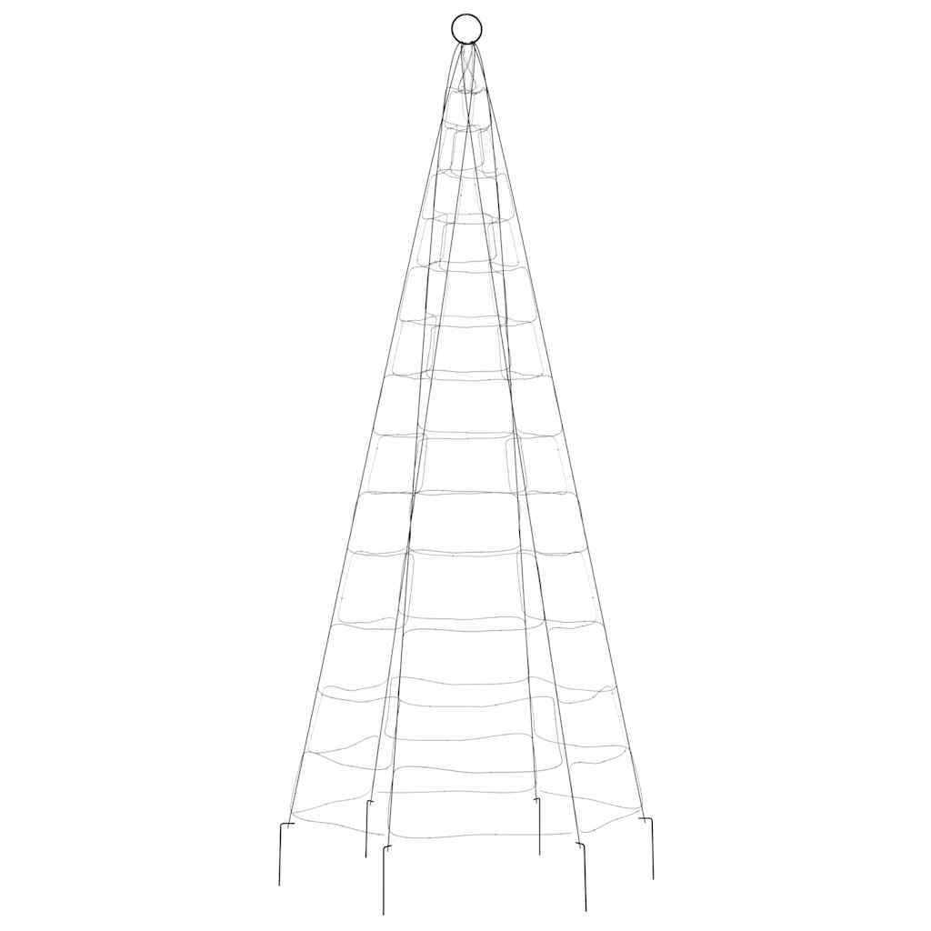 LED julgran på flaggstång 200 LED kallvit 180 cm