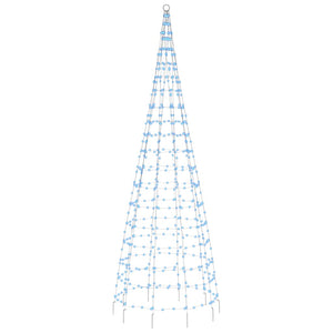 LED julgran på flaggstång 550 LED blå 300 cm