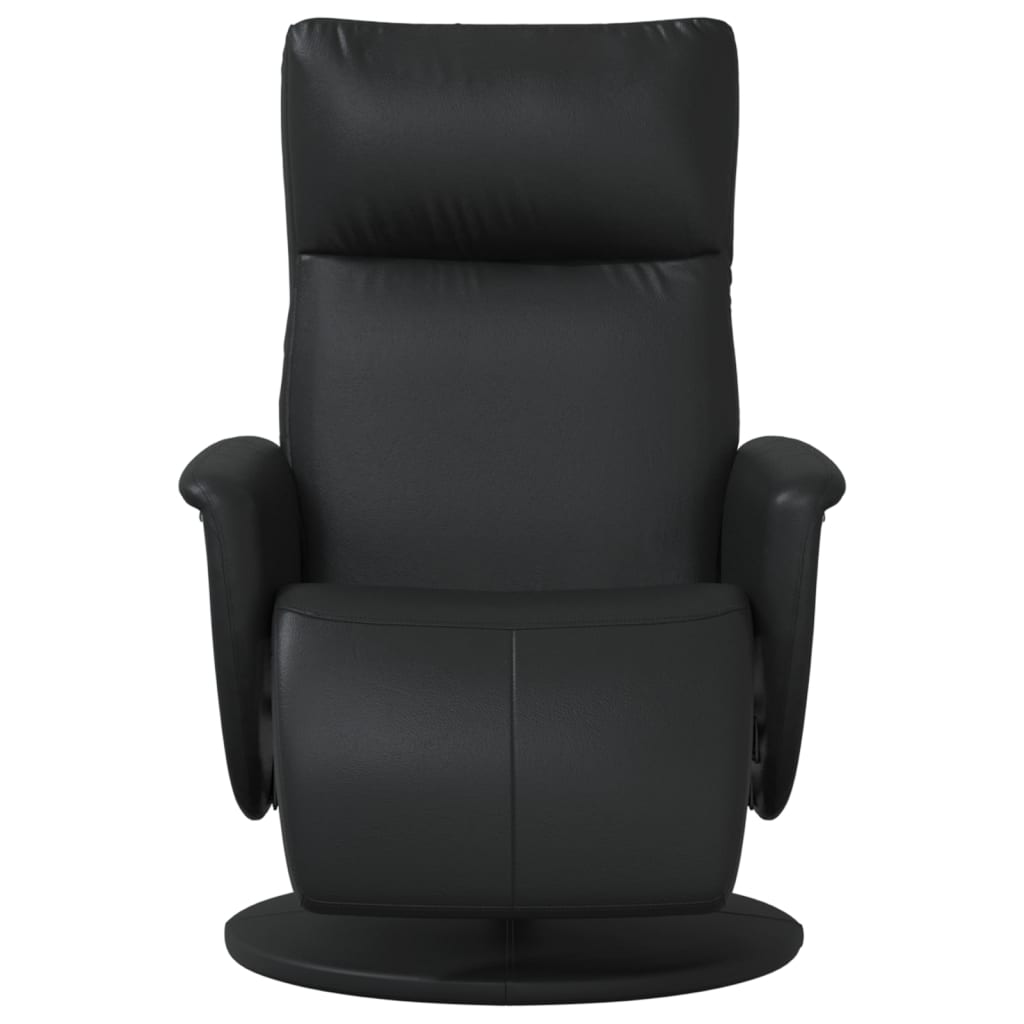 Reclinerfåtölj med fotstöd svart konstläder