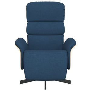 Reclinerfåtölj med fotstöd blå tyg