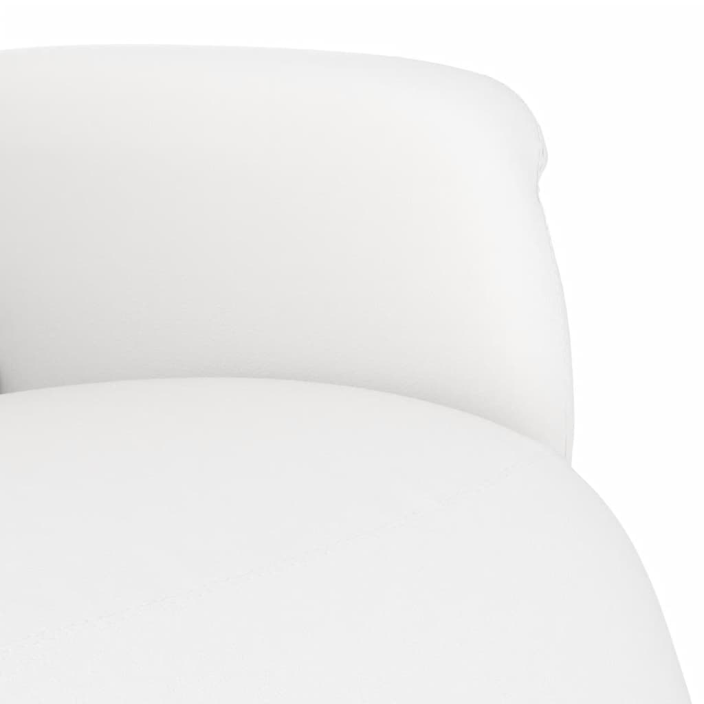 Reclinerfåtölj med fotstöd vit konstläder