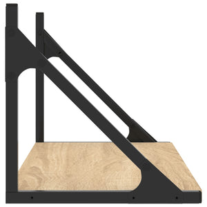 Vägghyllor 2 st sonoma-ek 60x25x25,5 cm konstruerat trä