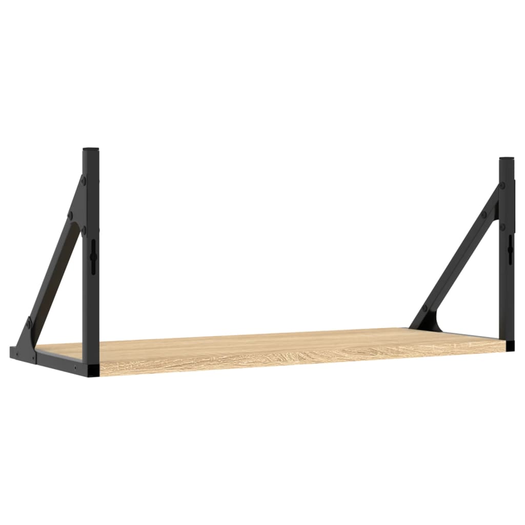 Vägghyllor 2 st sonoma-ek 60x25x25,5 cm konstruerat trä