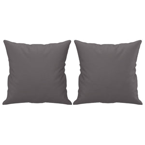 2-sits soffa med prydnadskuddar grå 140 cm konstläder