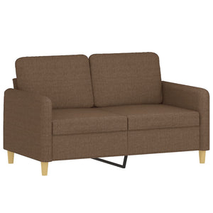 2-sits soffa med prydnadskuddar brun 120 cm tyg