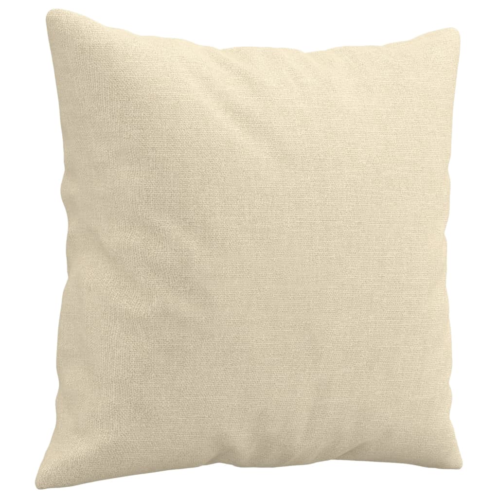 2-sits soffa med prydnadskuddar gräddvit 140 cm tyg