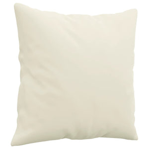 3-sitssoffa med prydnadskuddar gräddvit 180 cm sammet