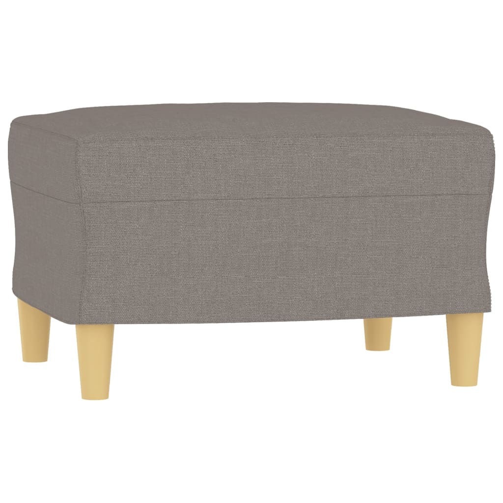 3-sitssoffa med fotpall taupe 180 cm tyg