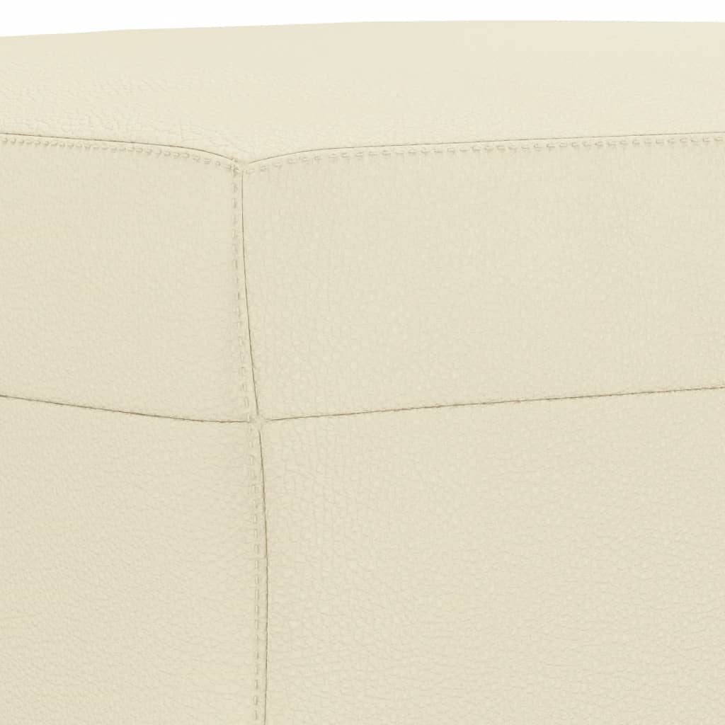 Soffgrupp med dynor 4 delar gräddvit konstläder