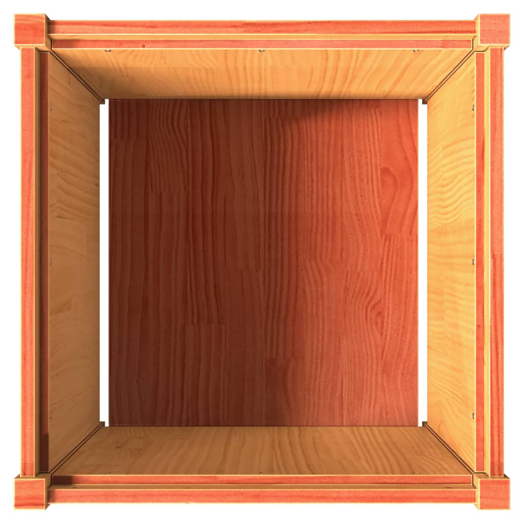 Odlingslåda vaxbrun 60x60x60 cm massiv furu