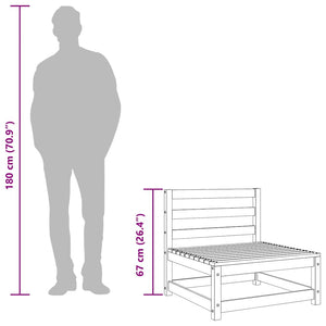 Trädgårdssoffa utan armstöd 3 st vaxbrun 70x70x67cm massiv furu