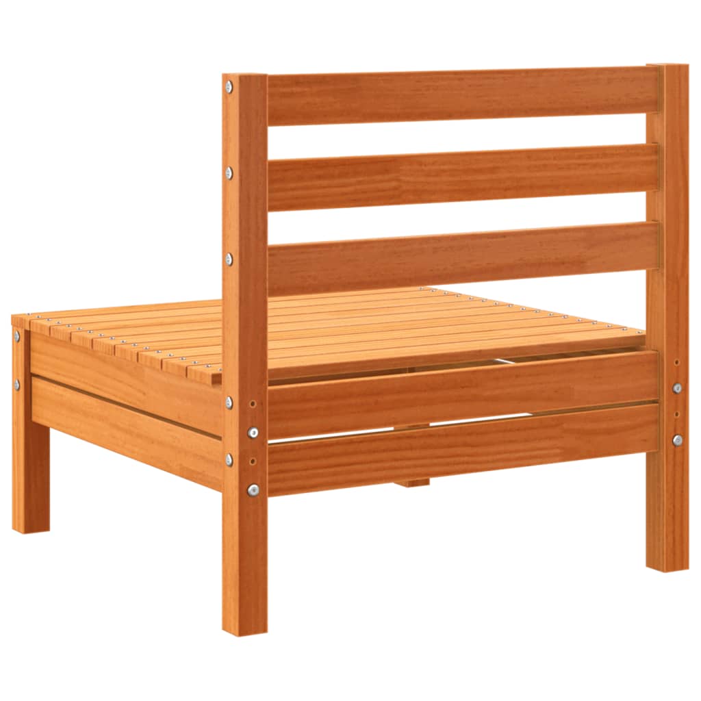 Trädgårdssoffa utan armstöd vaxbrun massiv furu