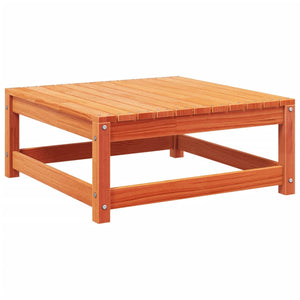 Fotpall med dyna för trädgården vaxbrun massiv furu