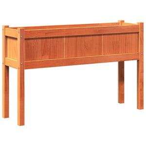 Odlingslådor med ben vaxbrun 110x31x70 cm massiv furu