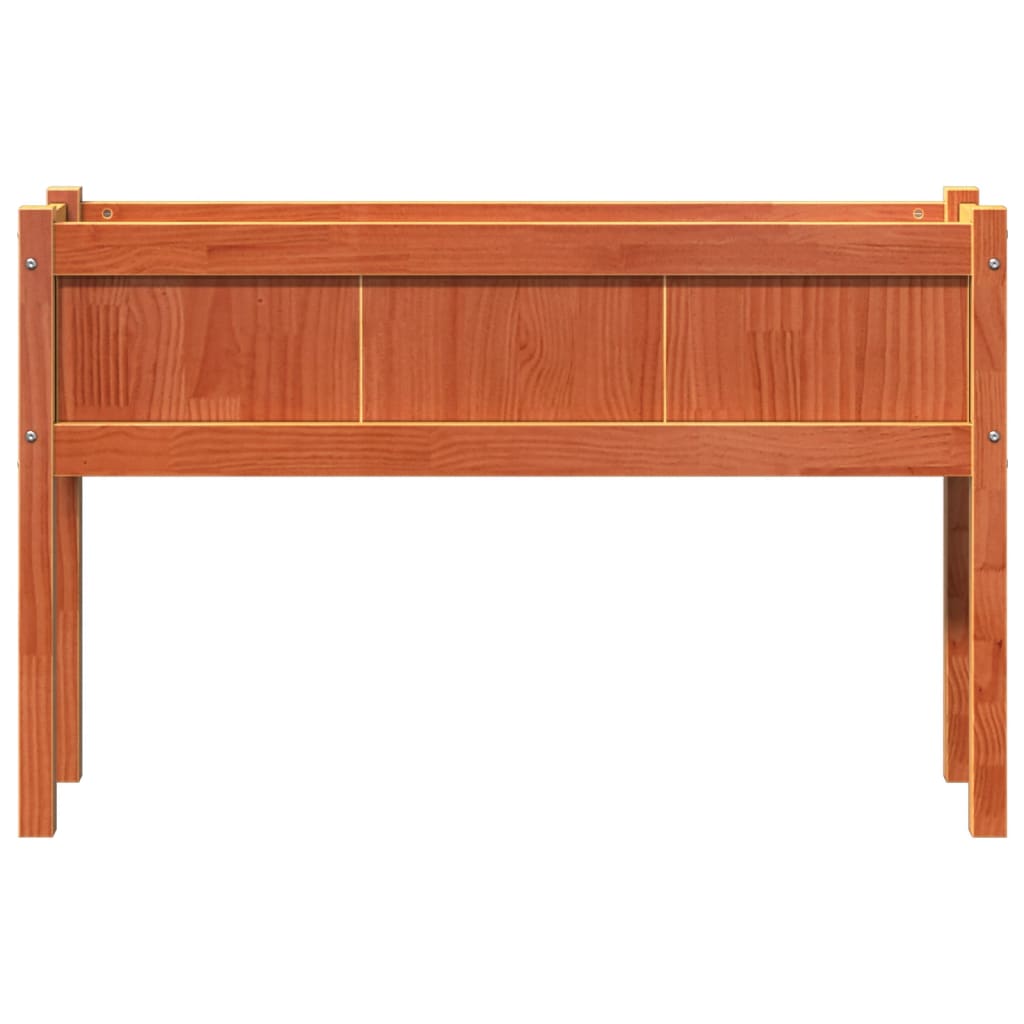 Odlingslådor med ben vaxbrun 110x31x70 cm massiv furu