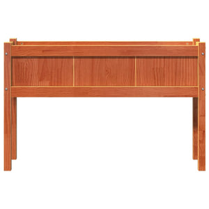 Odlingslådor med ben vaxbrun 110x31x70 cm massiv furu