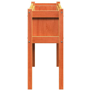 Odlingslådor med ben vaxbrun 110x31x70 cm massiv furu