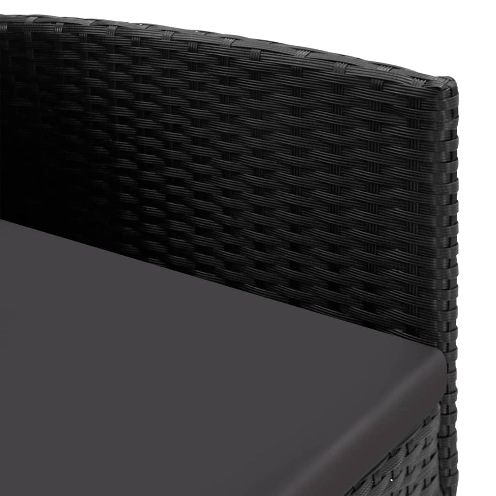 Matgrupp för trädgården 5 delar svart konstrottning & stål