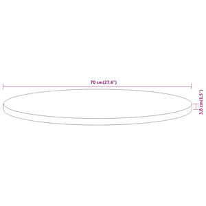 Bordsskiva Ø70x3,8 cm rund massivt akaciaträ