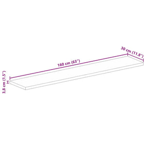 Bordsskiva 160x30x3,8 cm rektangulär massivt återvunnet trä