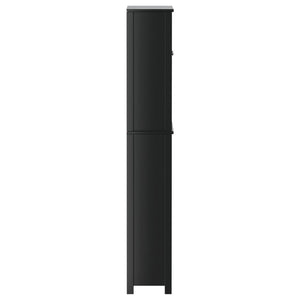 Tvättmaskinskåp BERG svart 76x27x164,5 cm massivt trä