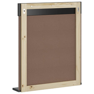 Badrumsspegel med hylla BERG svart 60x12x70 cm massivt trä