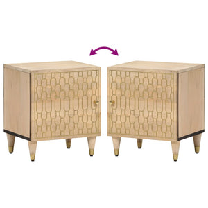 Nattduksbord 2 st 40x33x46 cm massivt mangoträ