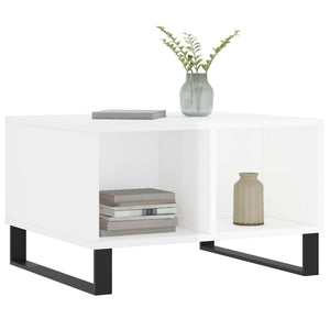 Soffbord vit högglans 60x50x36,5 cm konstruerat trä