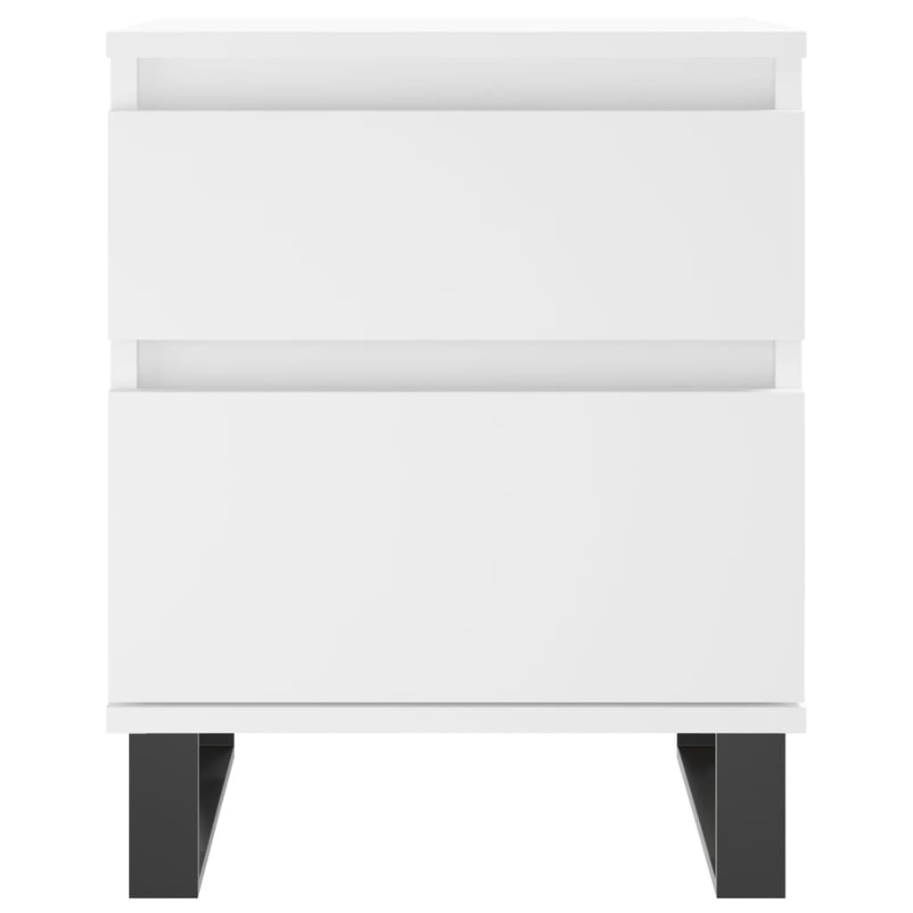 Sängbord vit 40x35x50 cm konstruerat trä