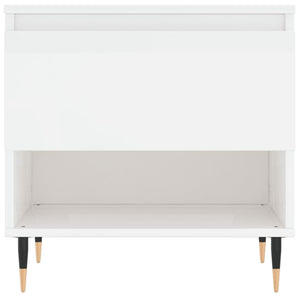 Soffbord 2 st vit högglans 50x46x50 cm konstruerat trä