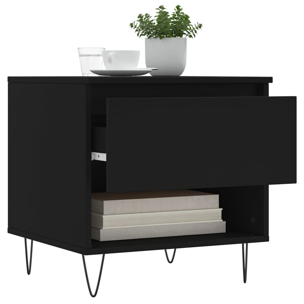 Soffbord svart 50x46x50 cm konstruerat trä