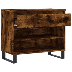 Skoställ rökfärgad ek 70x36x60 cm konstruerat trä