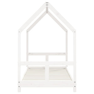 Sängram för barnsäng vit 80x160 cm massiv furu